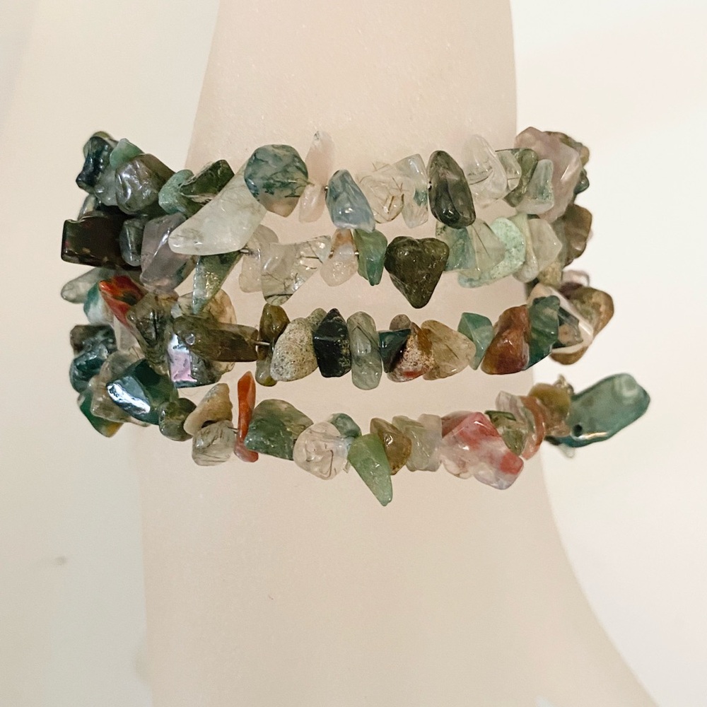 Multicolor Jersey Chipstone Wrap Bracelet